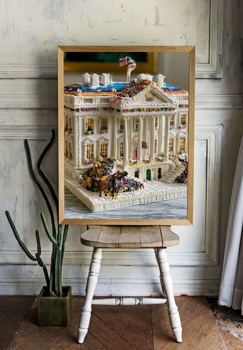 White House Cake Sculpture Print. room preview