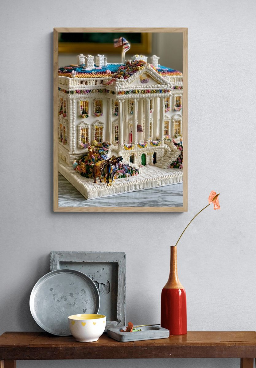 White House Cake Sculpture Print. — room view 3