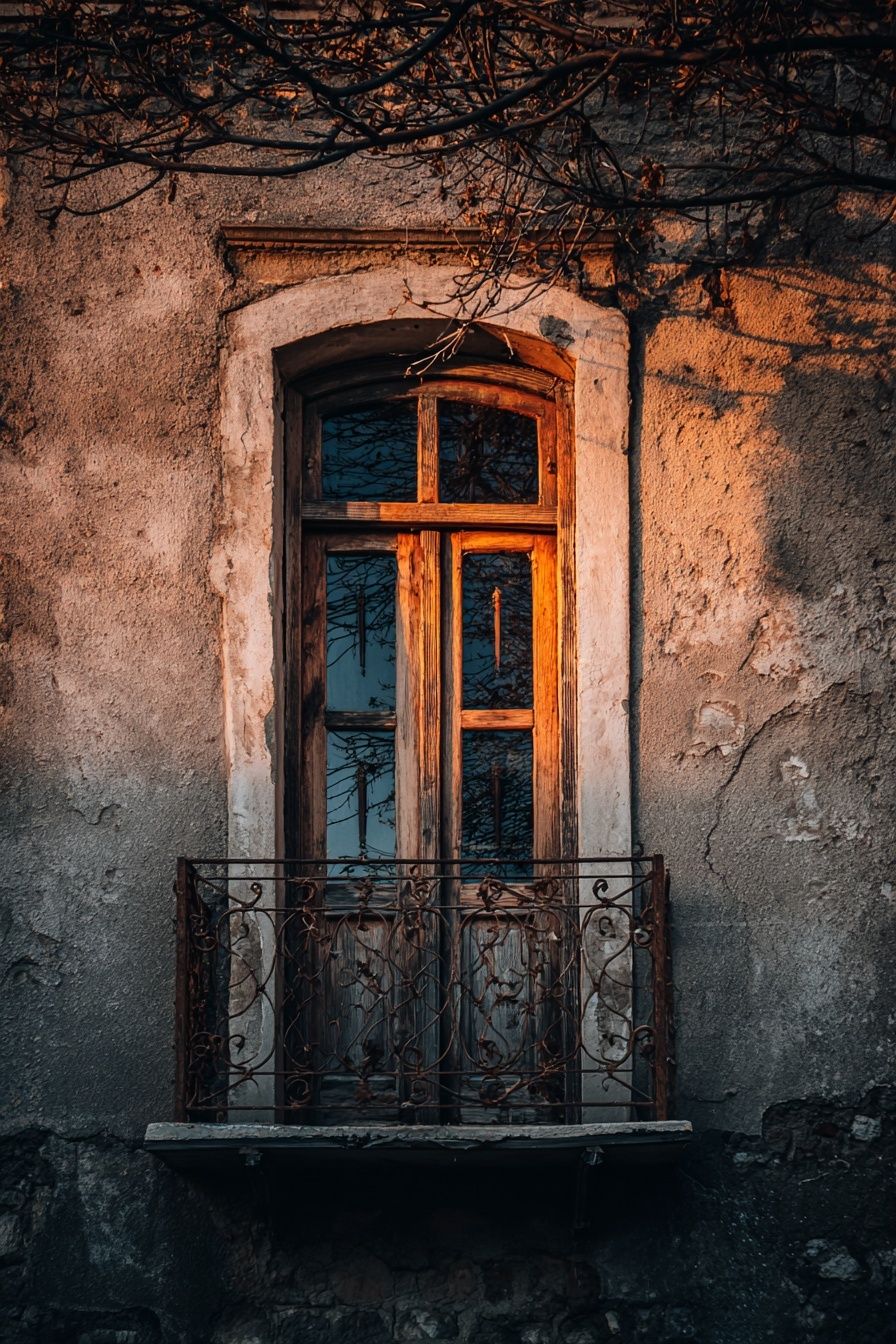 Rustic Window Facade Photography Poster. poster — architecture art