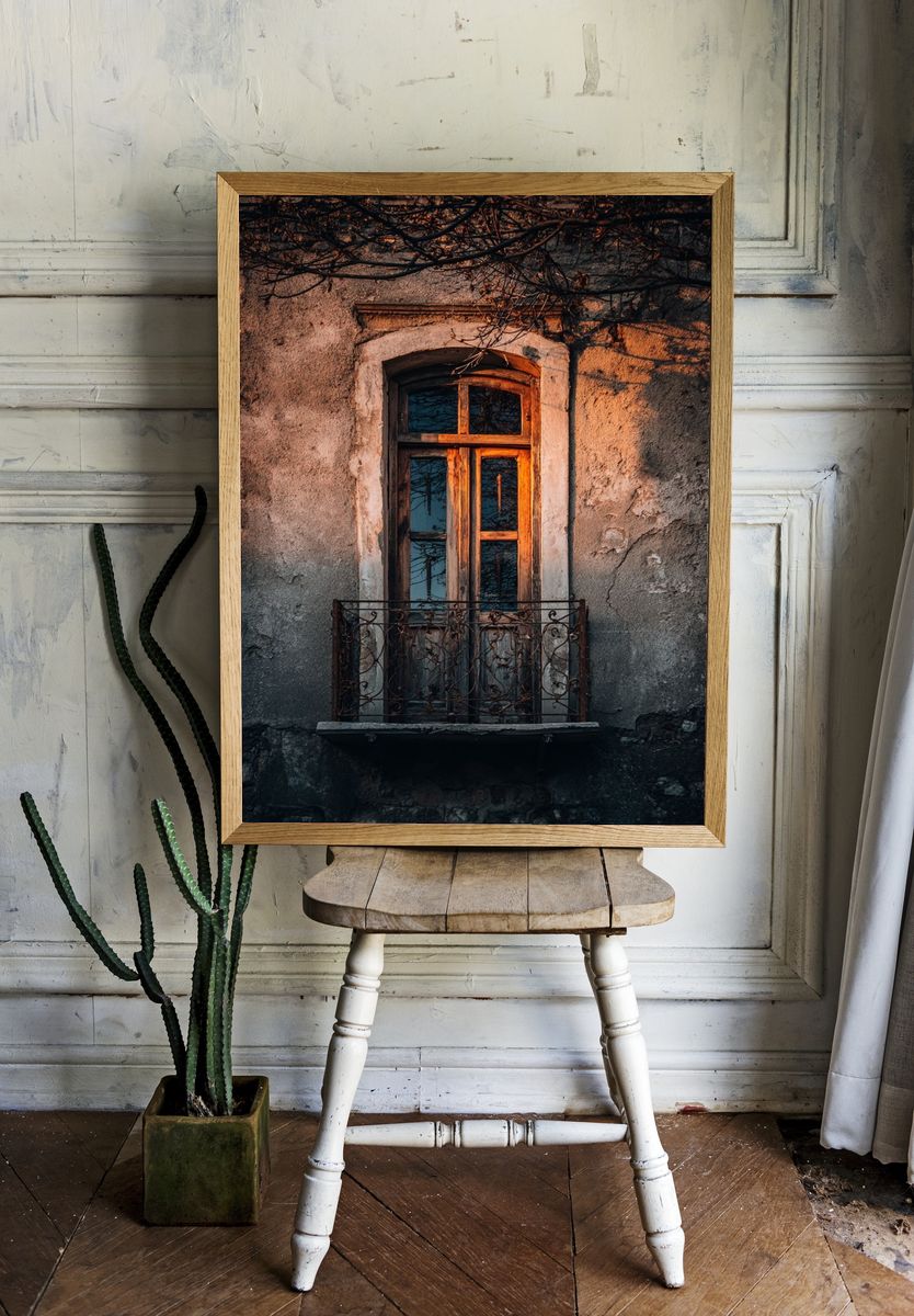 Rustic Window Facade Photography Poster. room preview