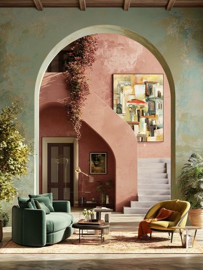 Pastel Arch Interior Poster. poster