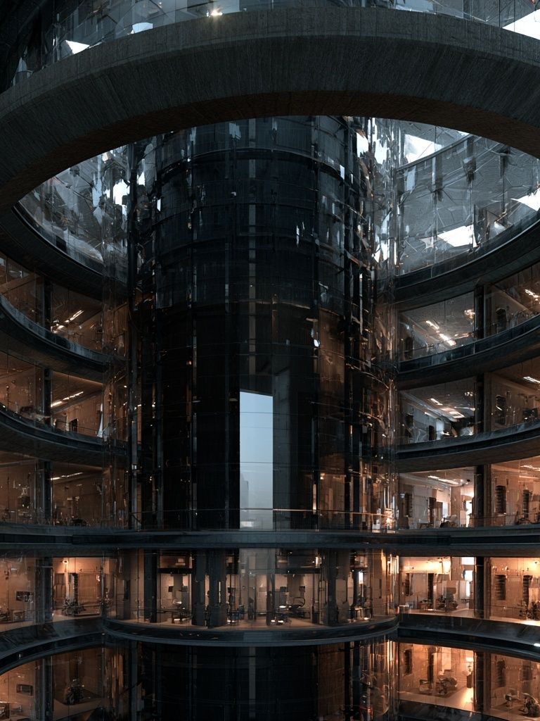Futuristic Atrium Architecture Poster. poster detail