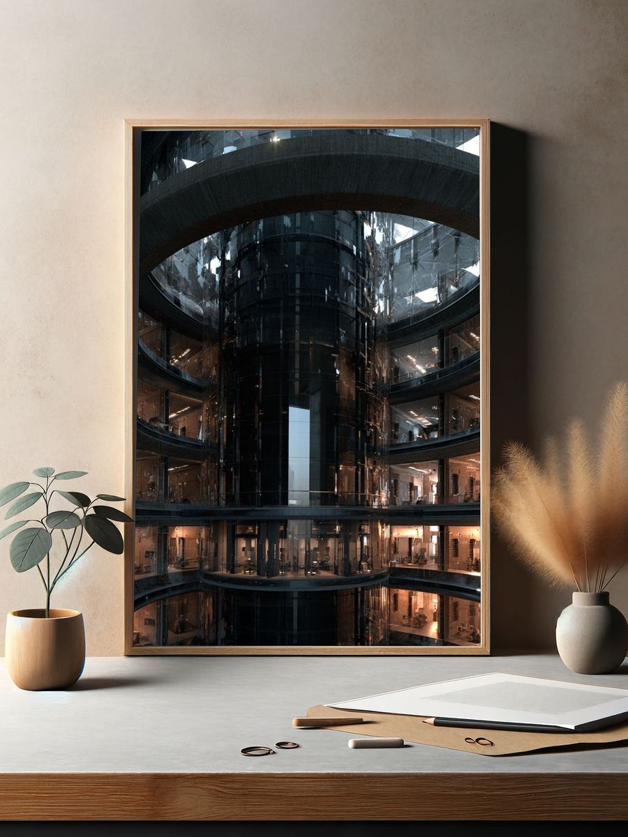 Futuristic Atrium Architecture Poster. — room view 2
