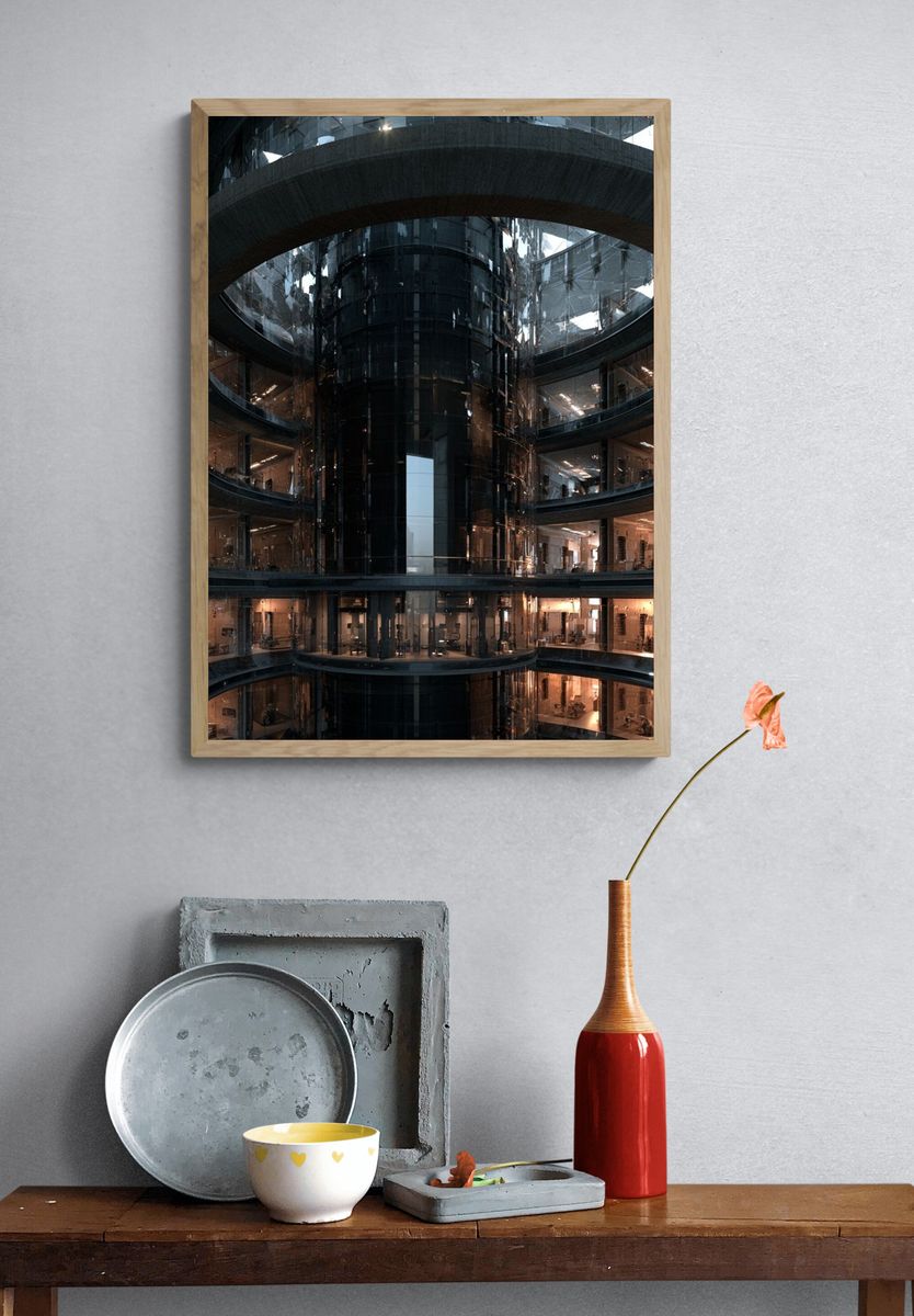 Futuristic Atrium Architecture Poster. — room view 3
