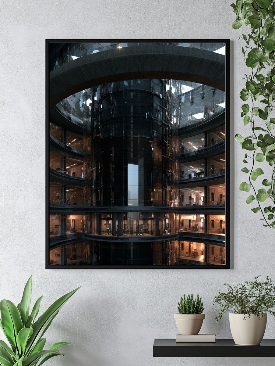 Futuristic Atrium Architecture Poster. — room view 4