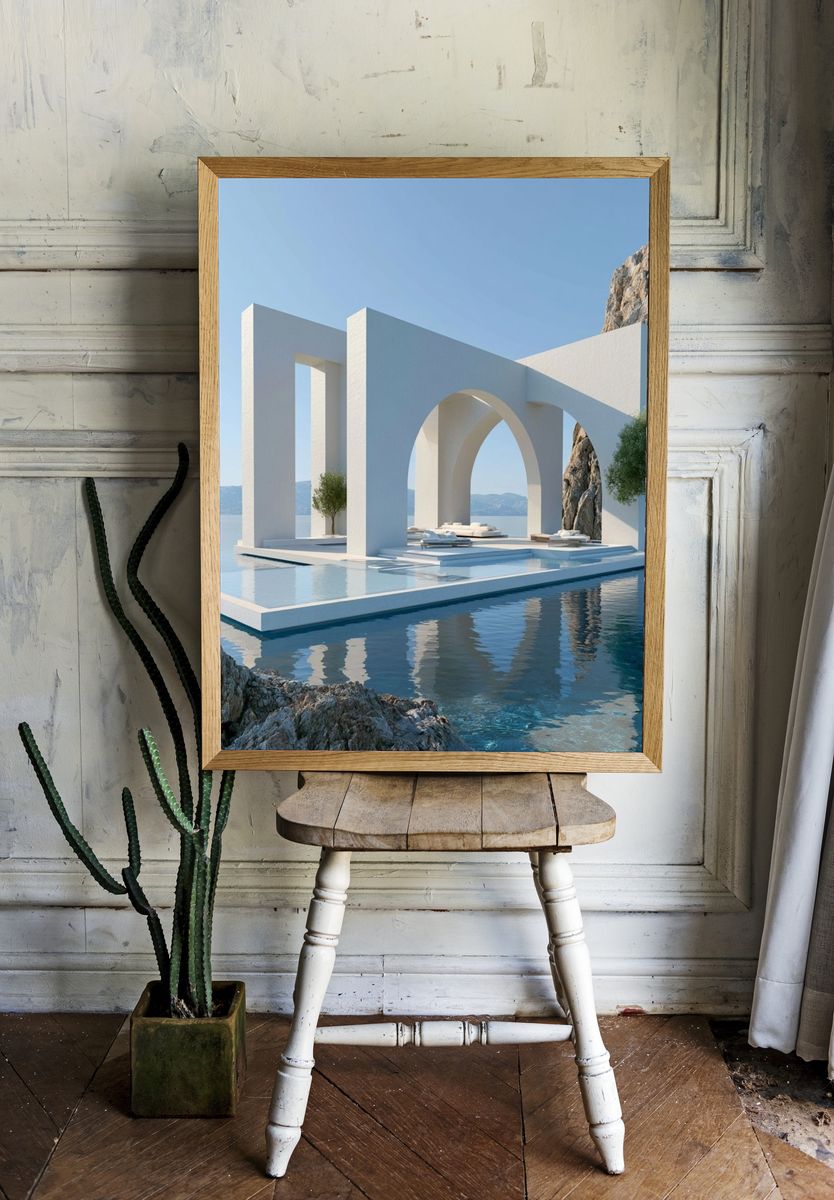 Seaside Arch Pavilion Photography Poster. — room view 1