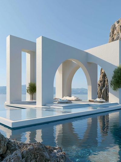Seaside Arch Pavilion Photography Poster.