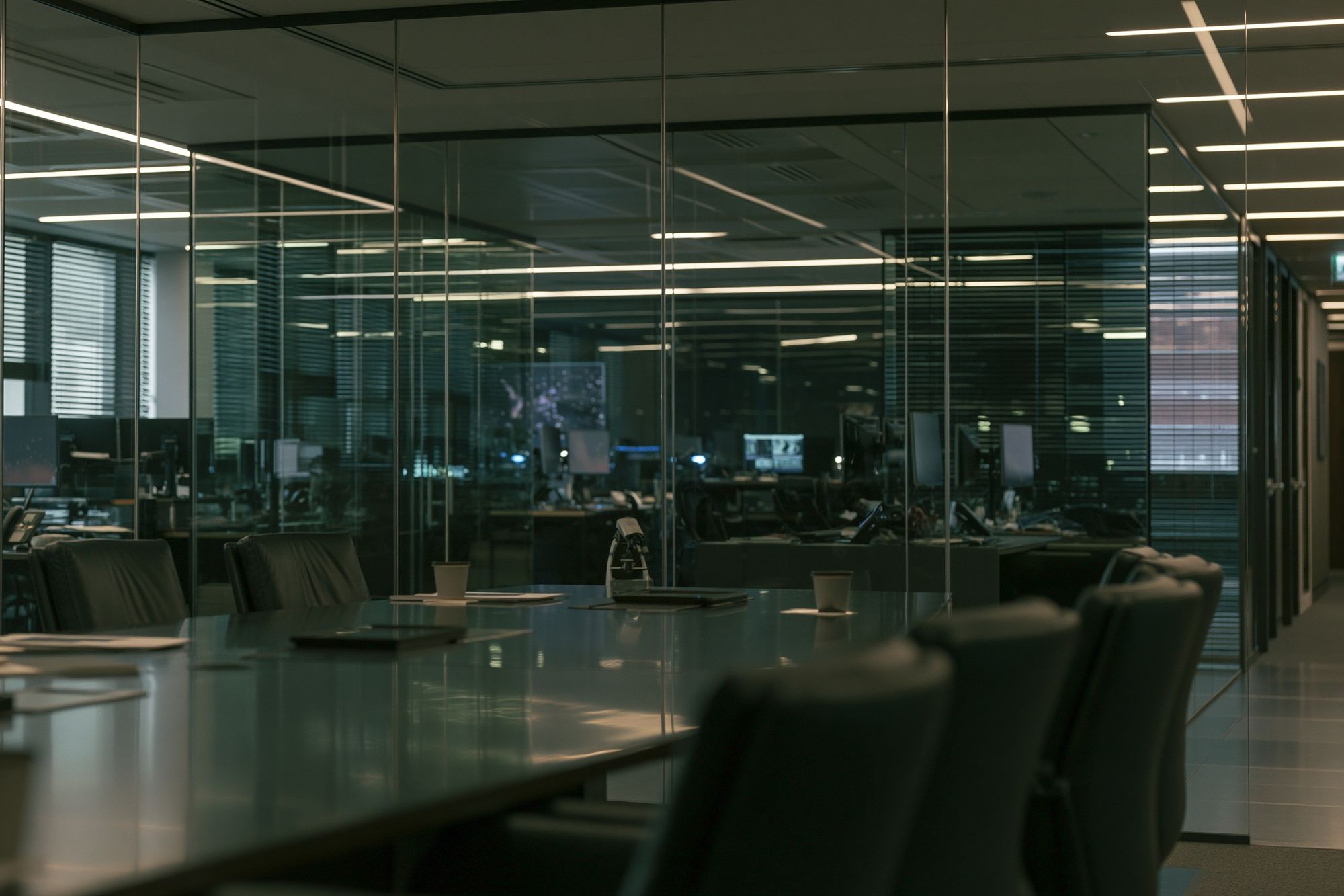 Modern Glass Office Interior Poster. poster — architecture art