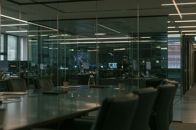 Modern Glass Office Interior Poster. poster