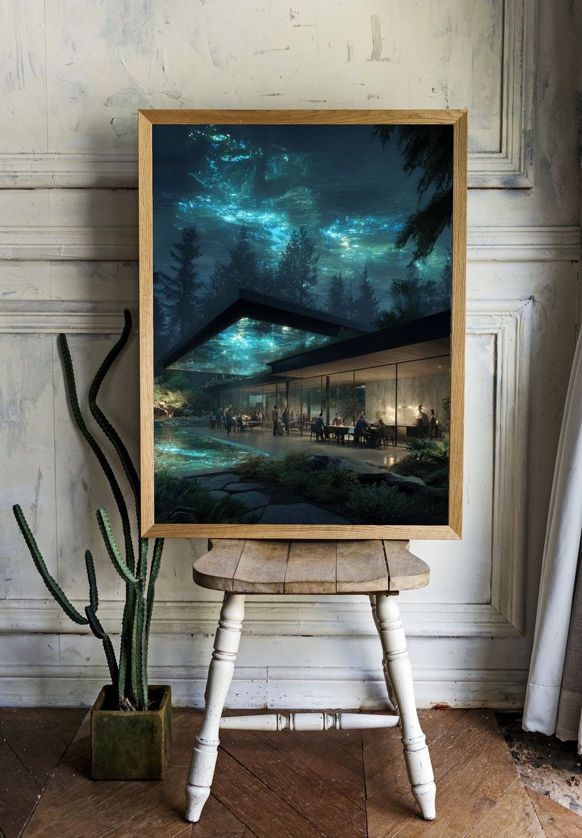 Futuristic Forest Pavilion Print. — room view 1