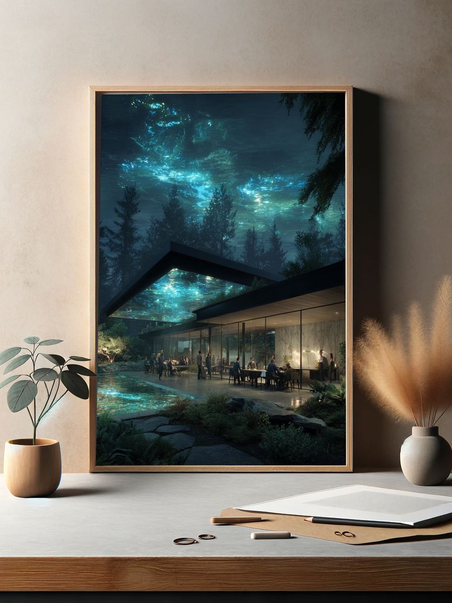 Futuristic Forest Pavilion Print. — room view 2