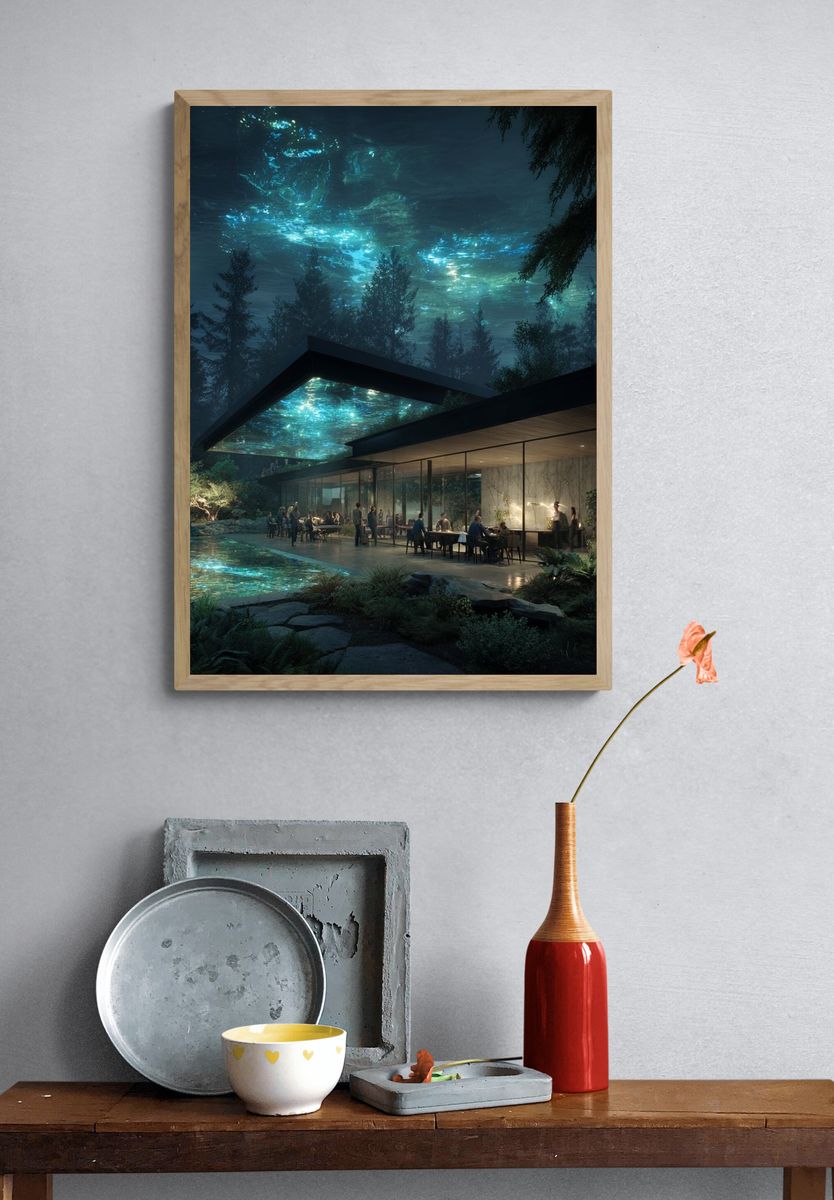 Futuristic Forest Pavilion Print. — room view 3