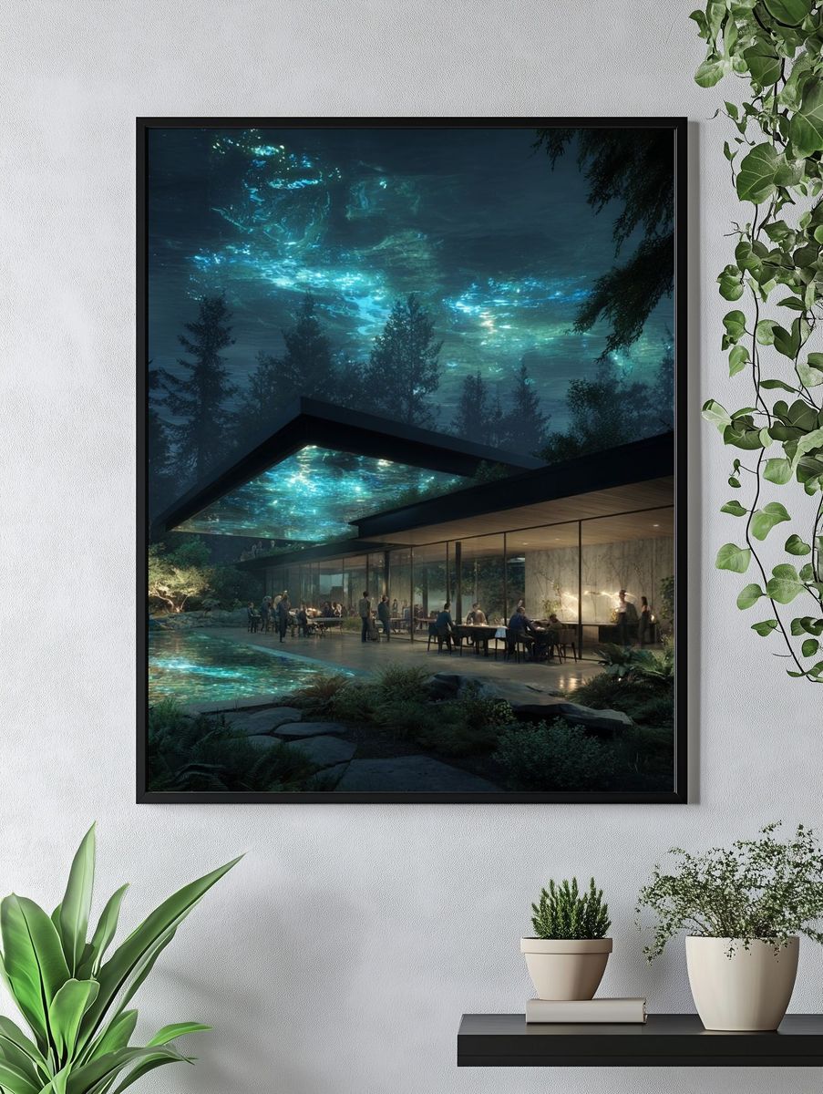 Futuristic Forest Pavilion Print. — room view 4