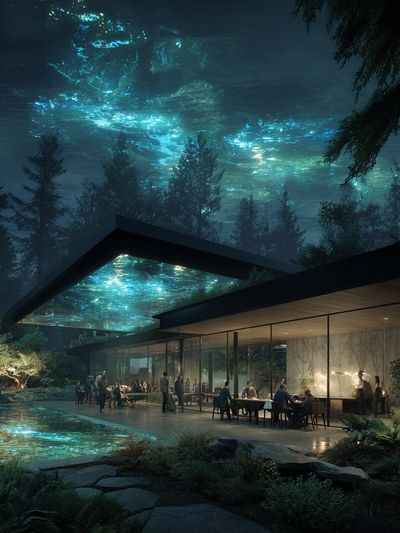 Futuristic Forest Pavilion Print. poster