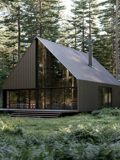 Forest Cabin Architecture Print. poster