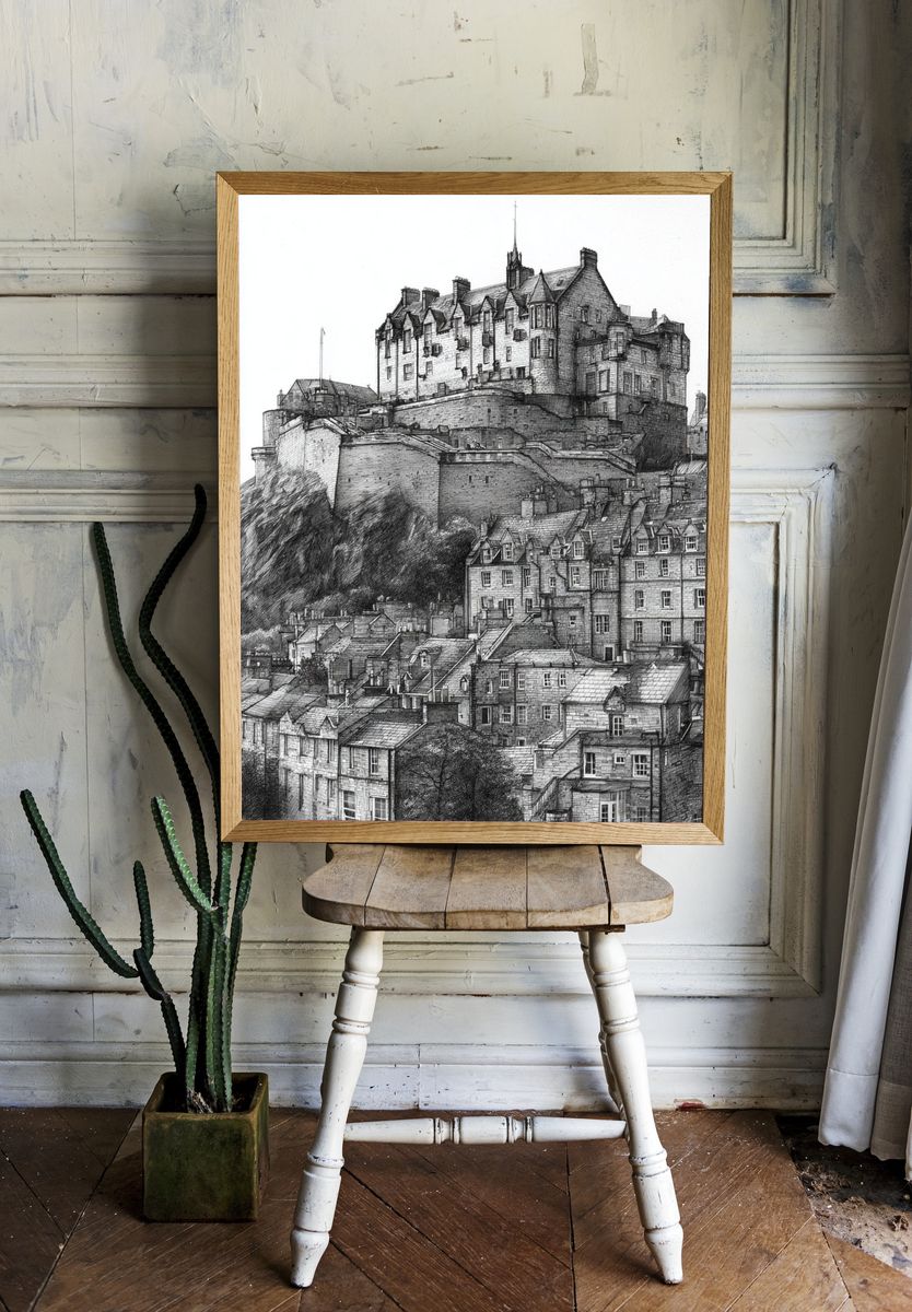 Edinburgh Castle Sketch Poster. room preview