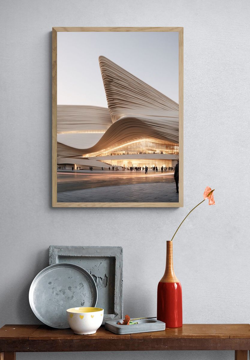 Futuristic Opera House Architecture Poster. — room view 3