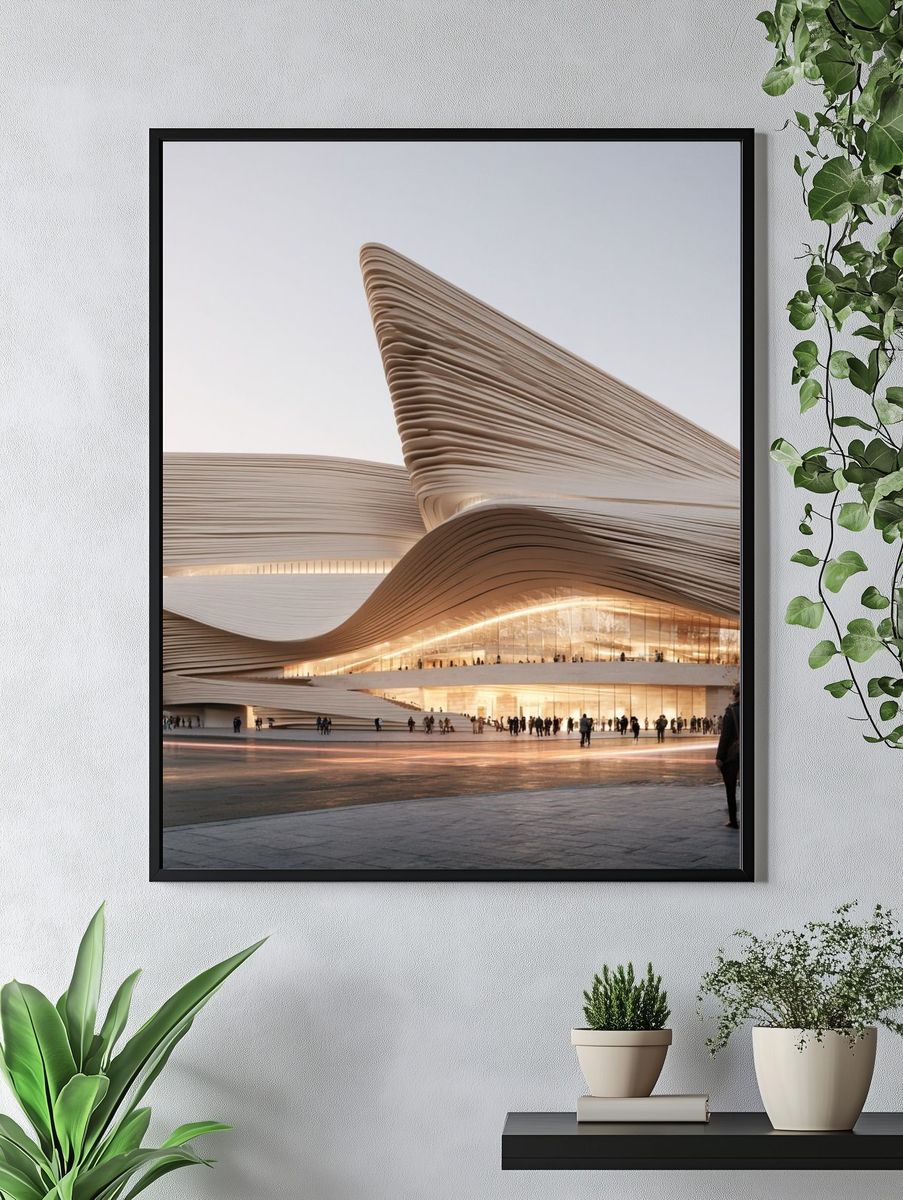 Futuristic Opera House Architecture Poster. — room view 4