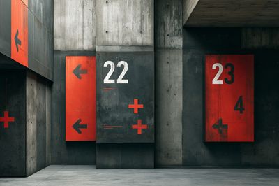 Concrete Numbered Panels Photography Poster. poster