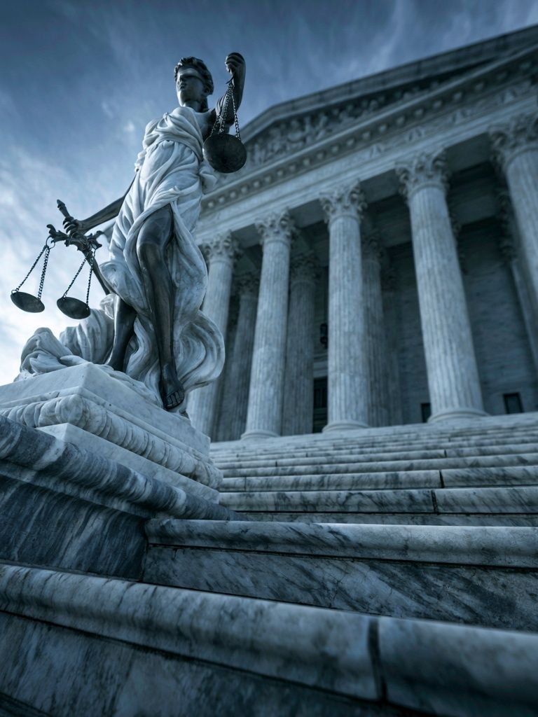 Justice Statue Court Building Poster. poster — architecture art