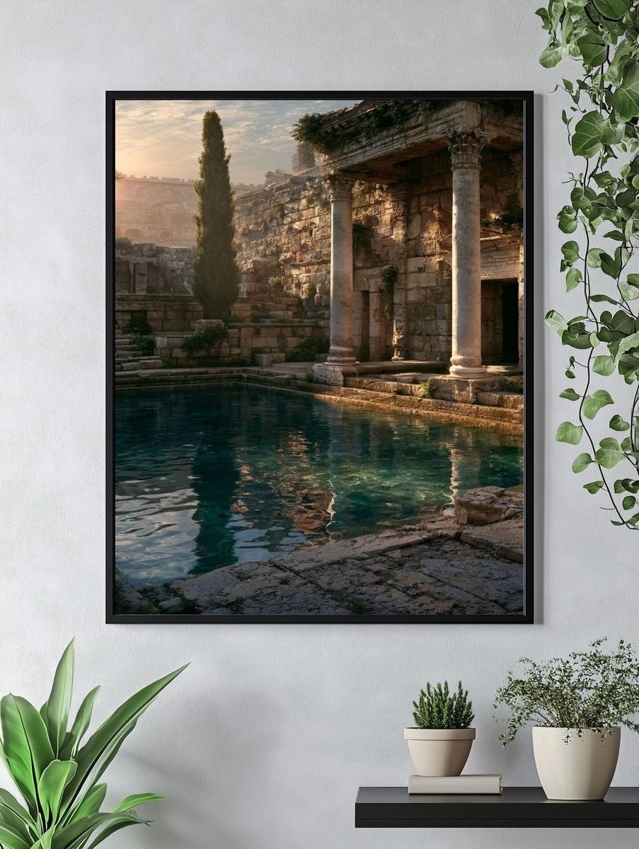 Ancient Ruins at Sunset Poster. — room view 4