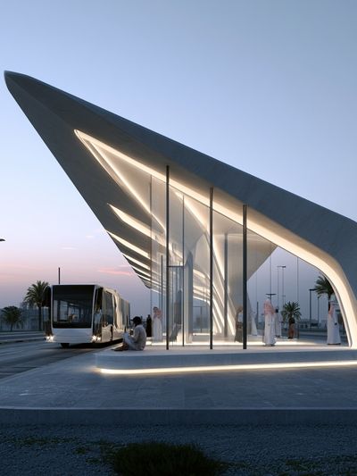 Futuristic Transit Pavilion Architecture Poster. poster