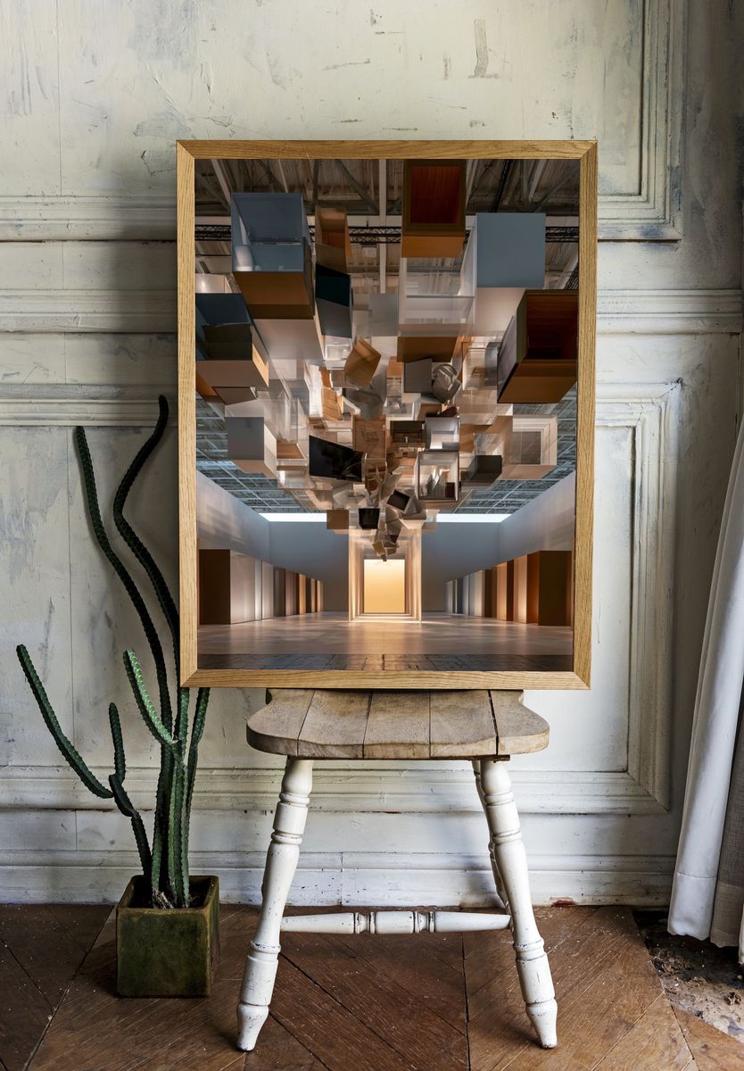 Floating Cubes Installation Poster. — room view 1