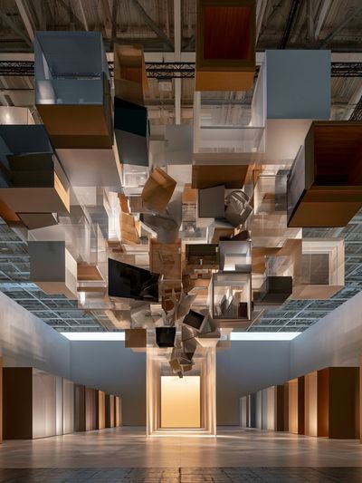 Floating Cubes Installation Poster.