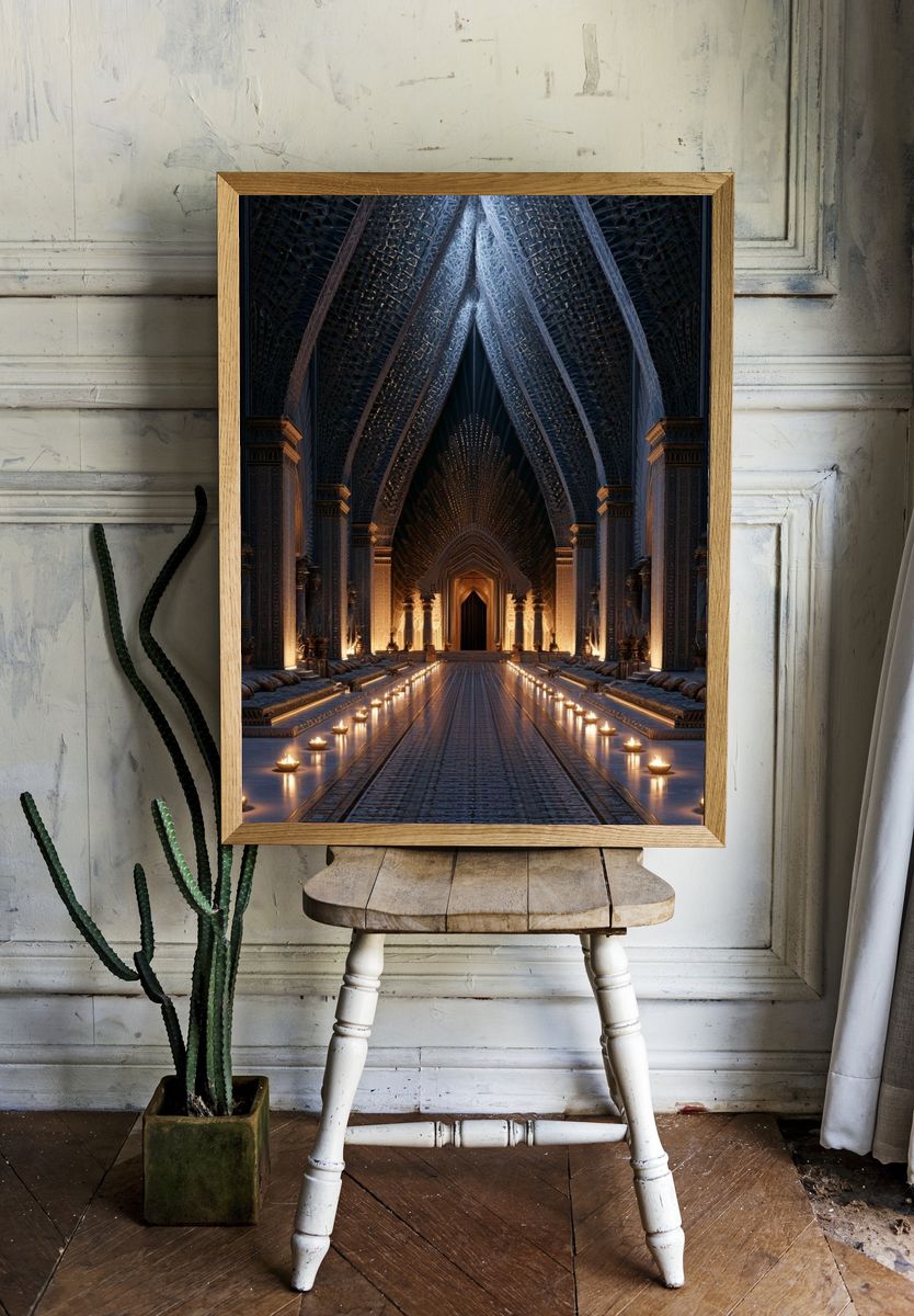 Mystic Temple Hallway Print. room preview