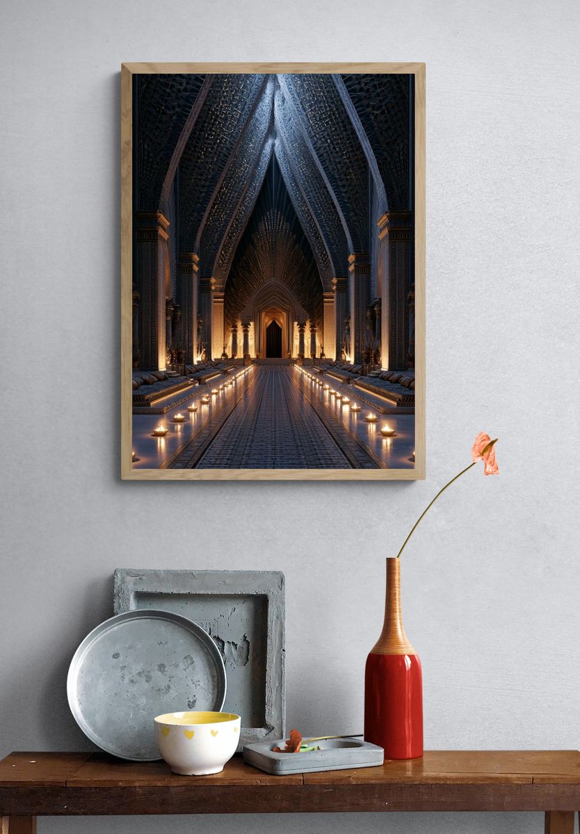 Mystic Temple Hallway Print. — room view 3