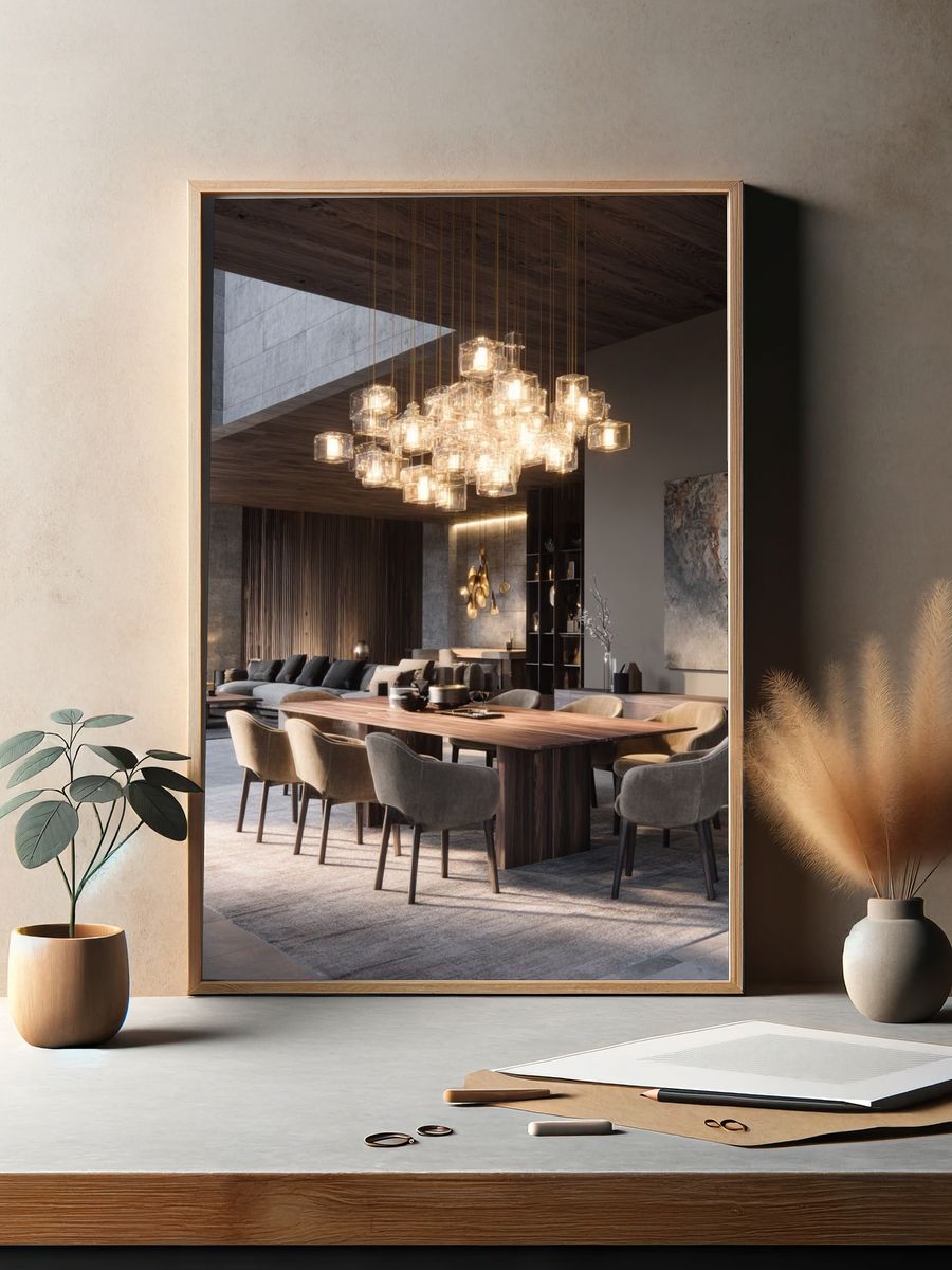 Modern Luxury Dining Interior Print. — room view 2