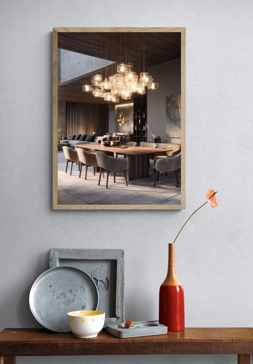 Modern Luxury Dining Interior Print. — room view 3