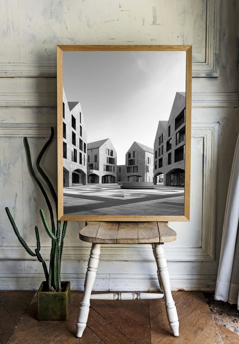 Modern Courtyard Architecture Print. — room view 1
