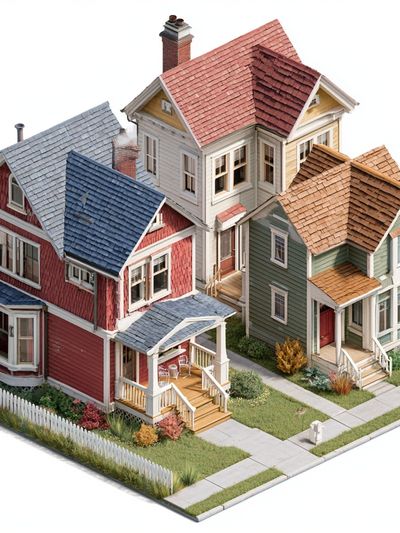Victorian House Cluster Photography Poster. poster