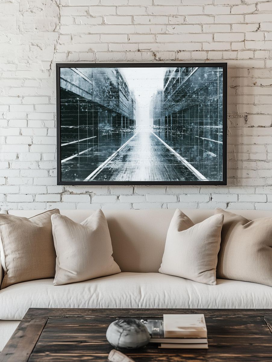 Futuristic City Corridor Print. room preview