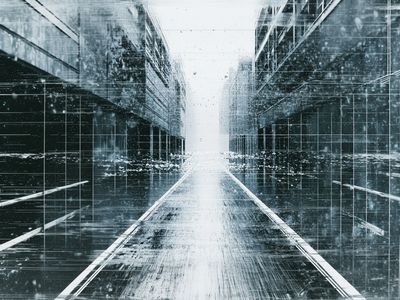 Futuristic City Corridor Print. poster