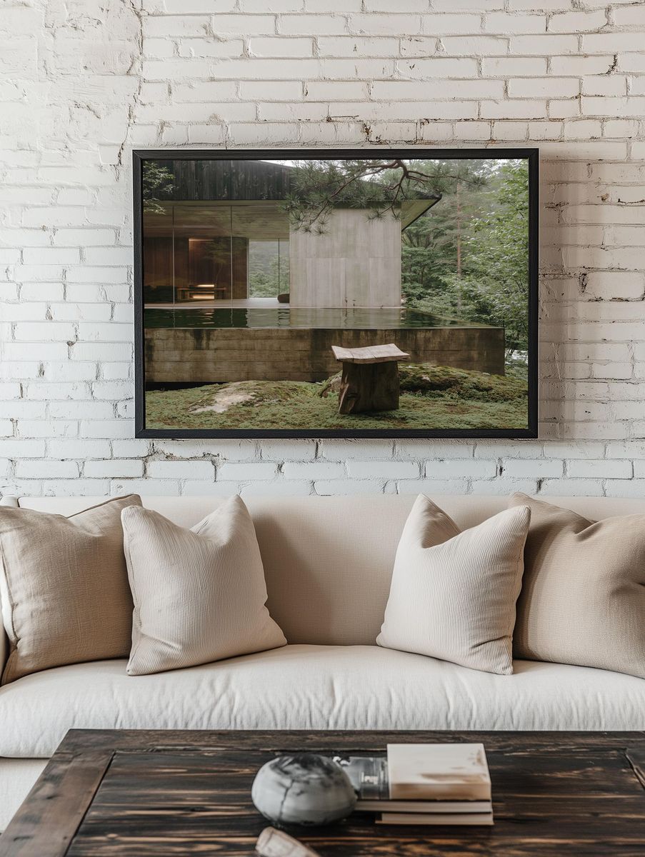 Forest Retreat Architecture Print. — room view 1