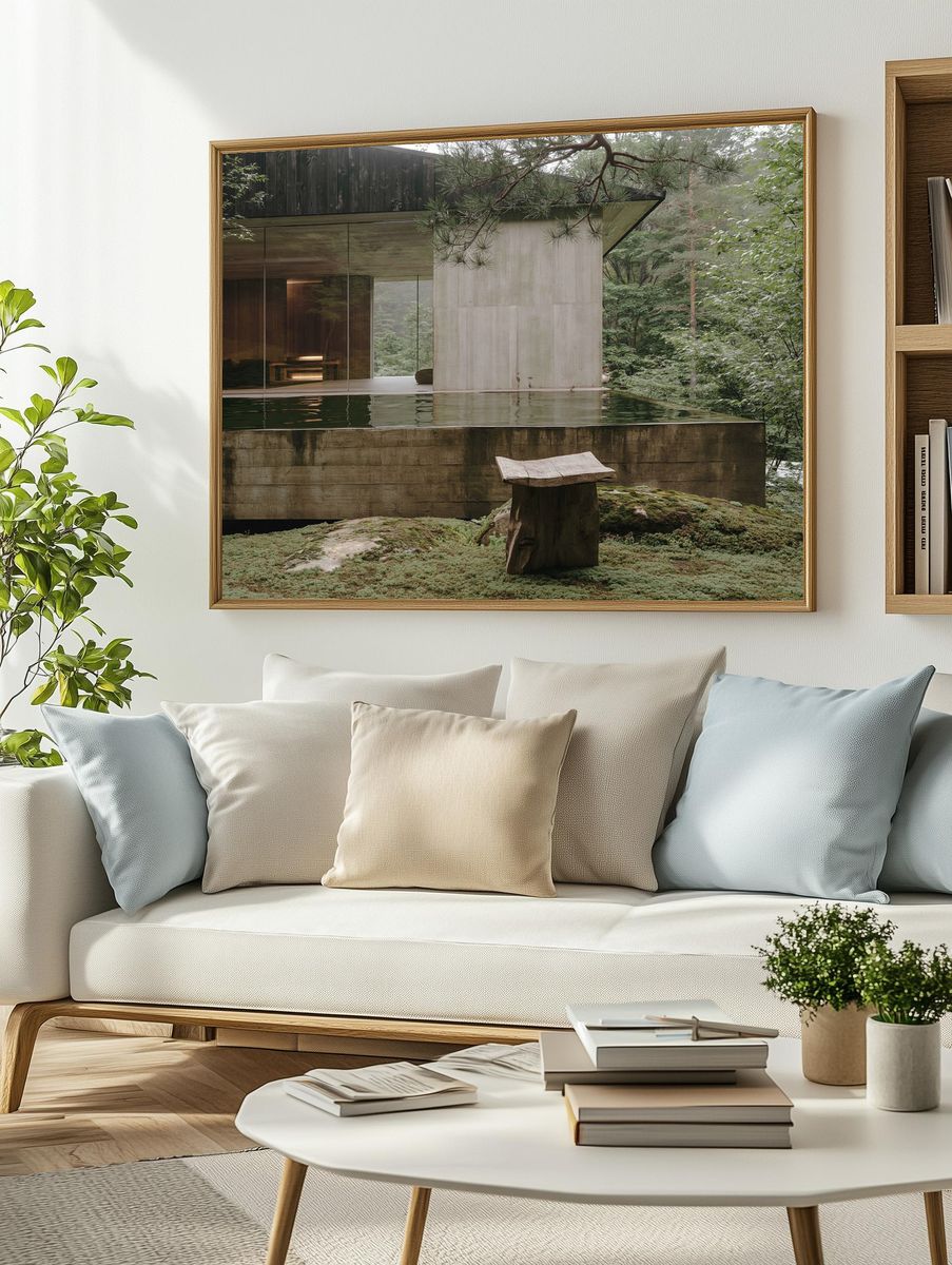 Forest Retreat Architecture Print. — room view 2