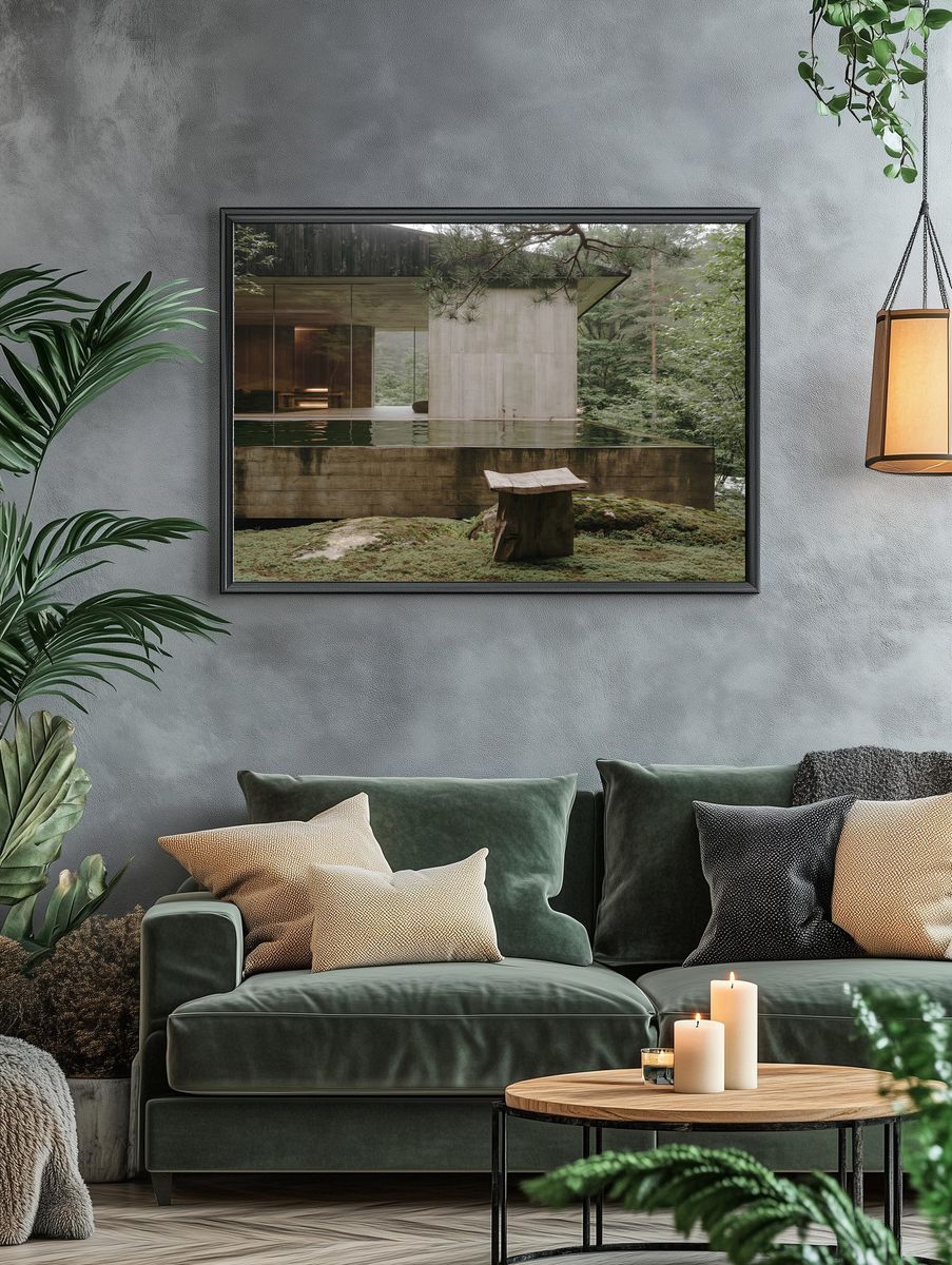 Forest Retreat Architecture Print. — room view 4