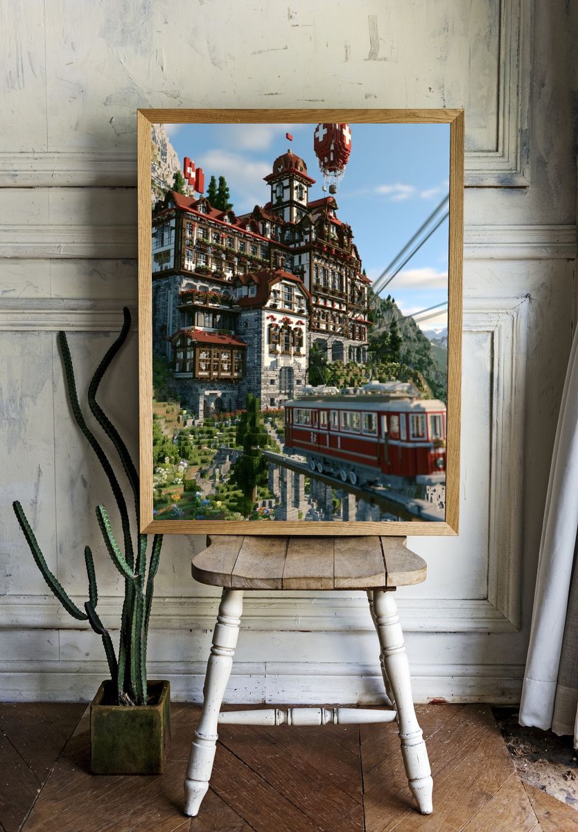 Alpine Mountain Tram Poster. — room view 1