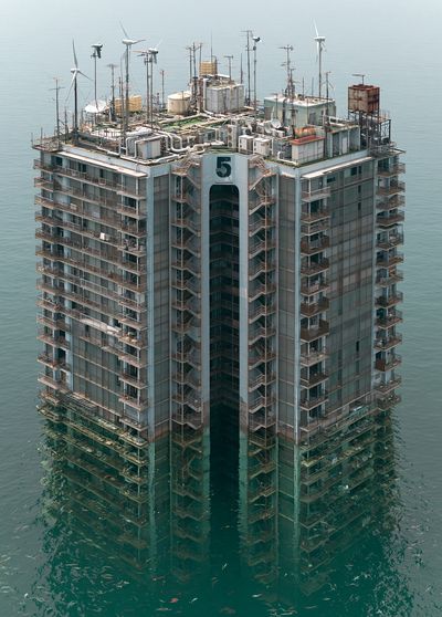 Ocean Tower Architecture Print. poster