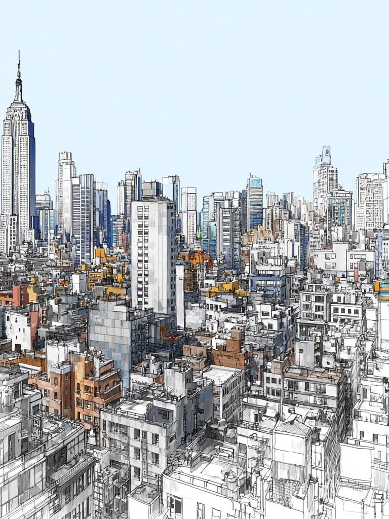 New York Skyline Sketch Poster. poster detail