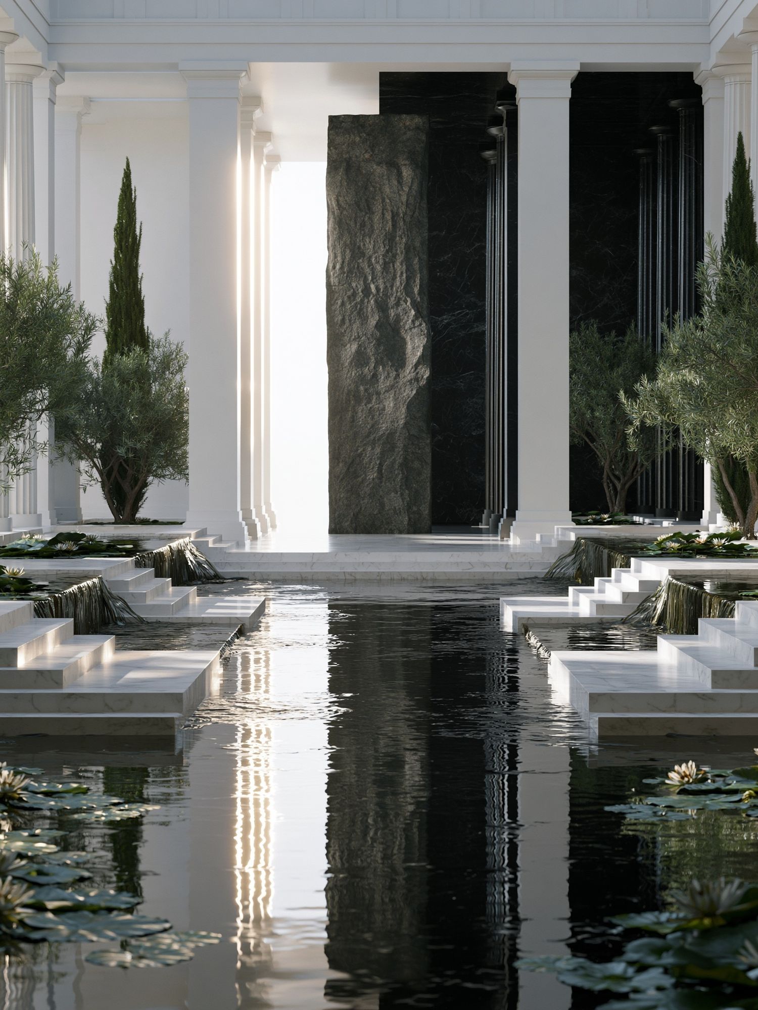 Neoclassical Garden Courtyard Print. poster — architecture art