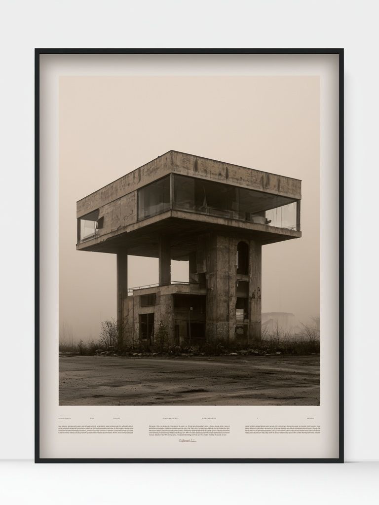 Brutalist Concrete House Photography Poster. poster — architecture art