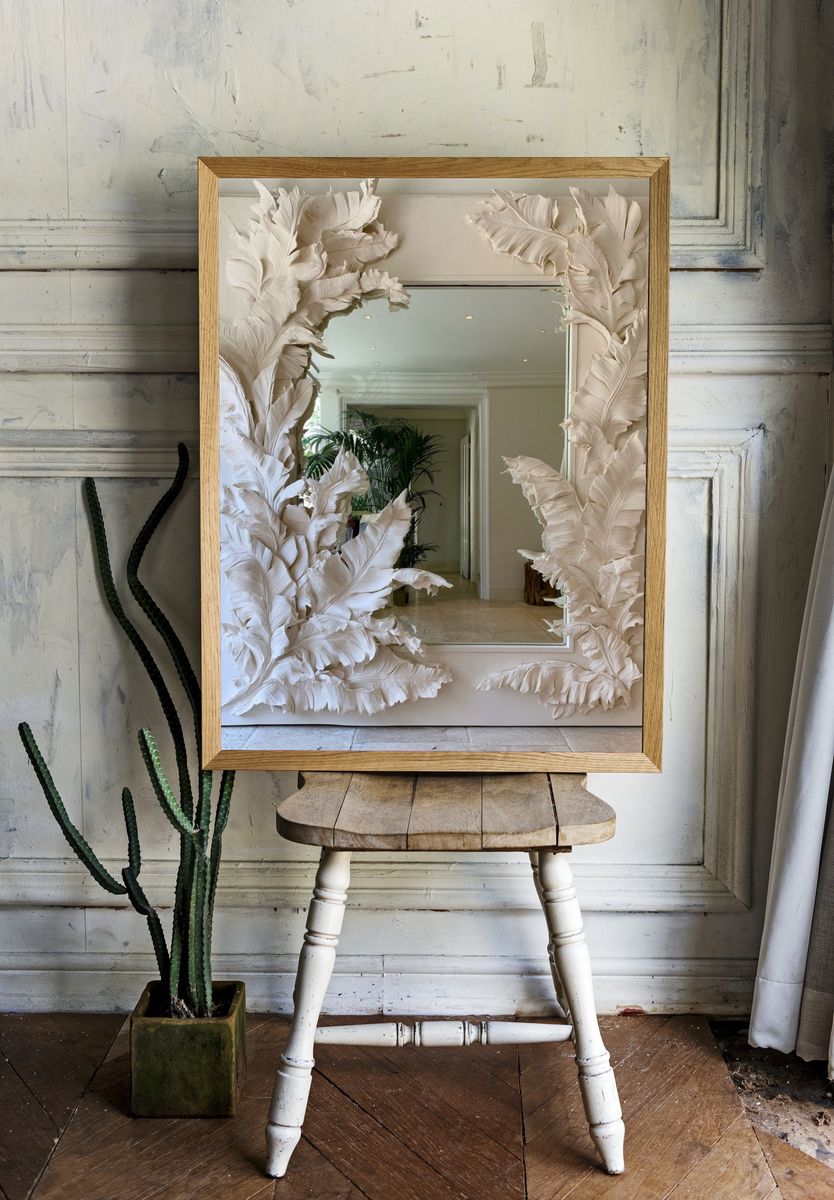 Feather Relief Mirror Poster. room preview