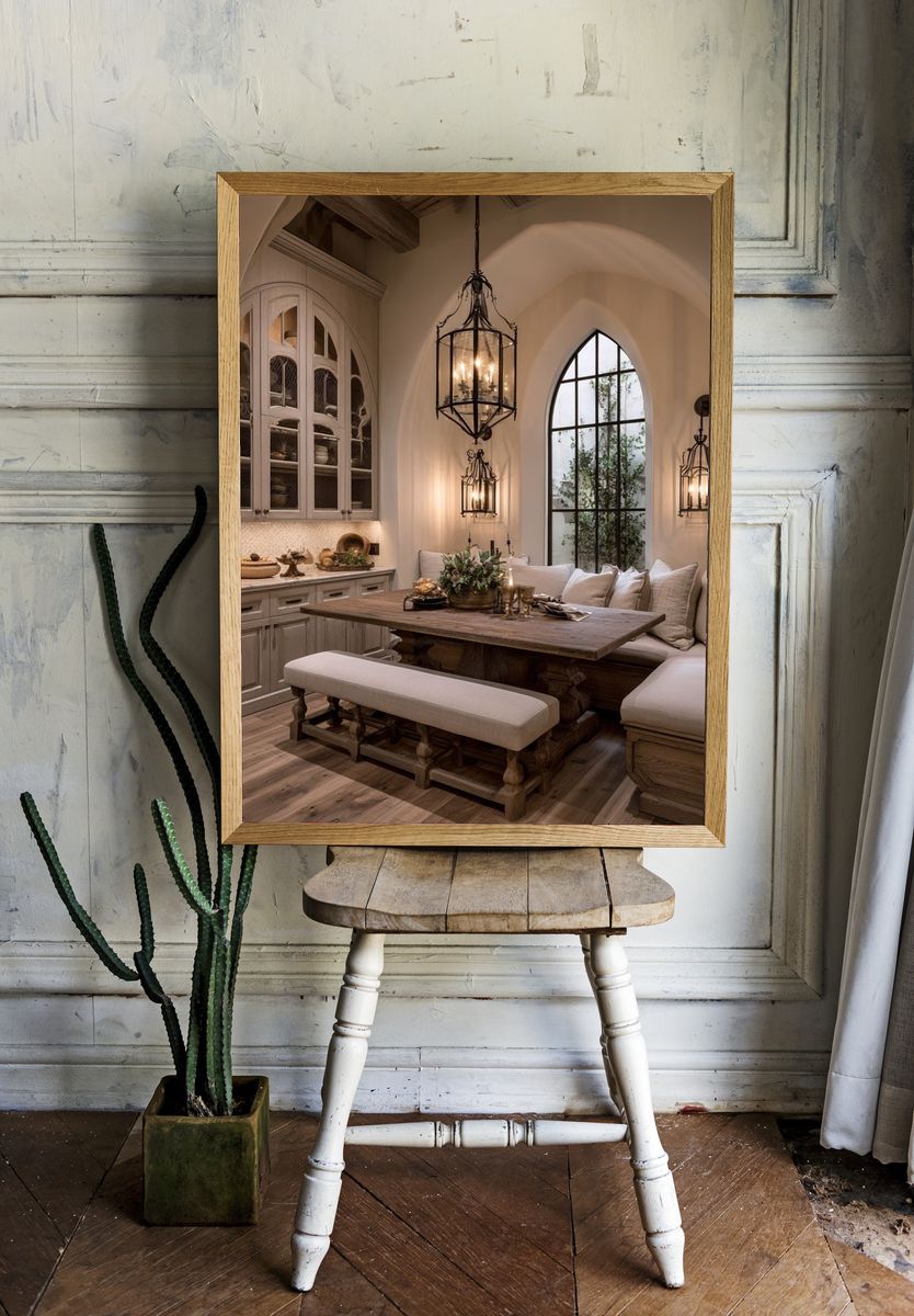 Tuscan Dining Room Interior Print. — room view 1
