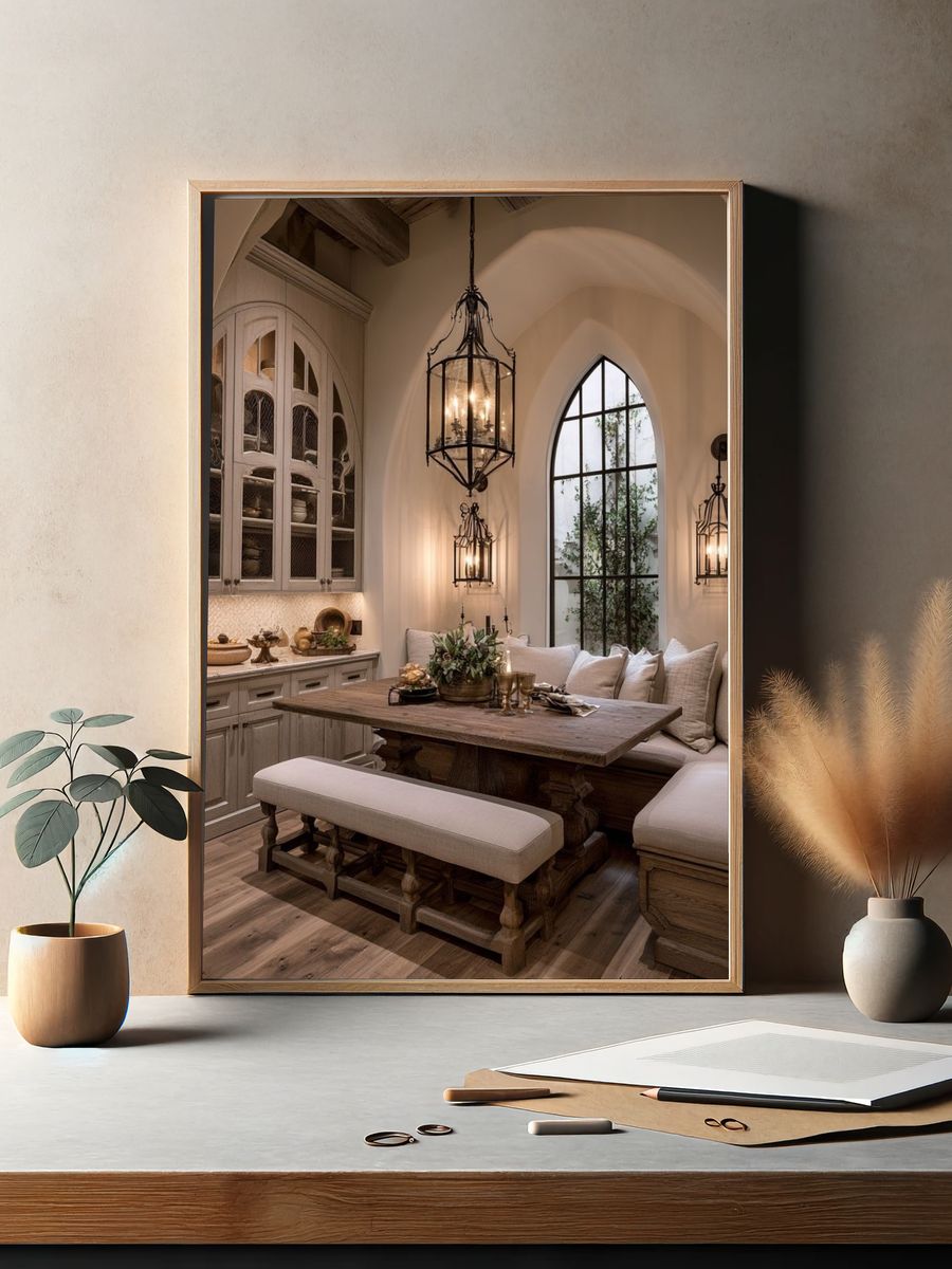 Tuscan Dining Room Interior Print. — room view 2