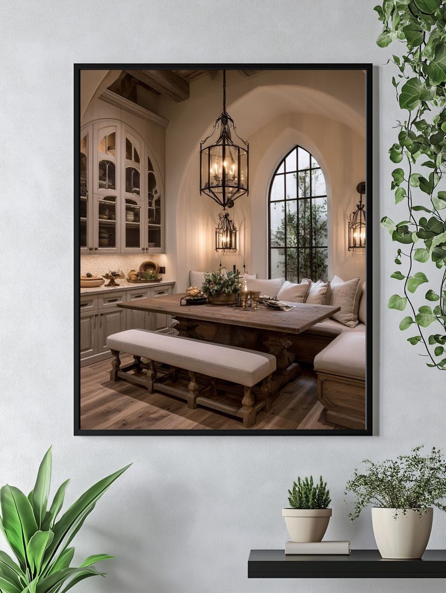 Tuscan Dining Room Interior Print. — room view 4