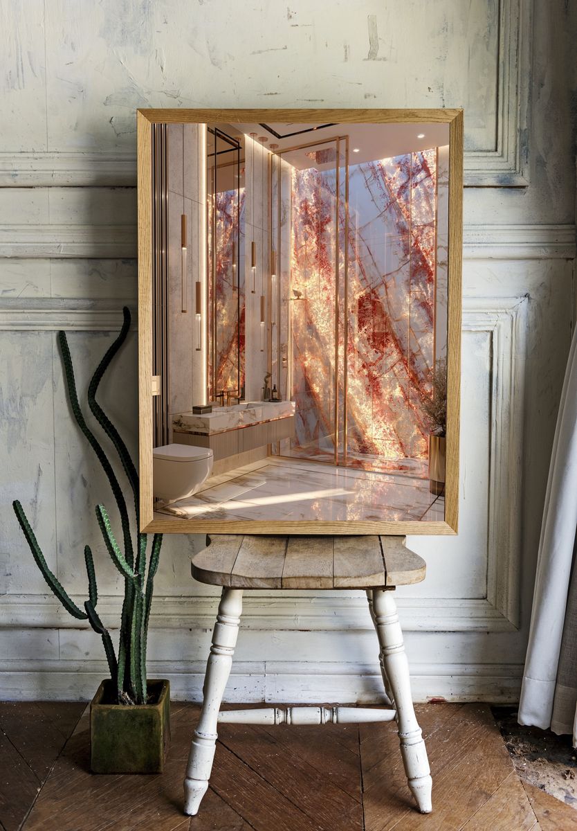 Luxury Marble Bathroom Interior Print. — room view 1
