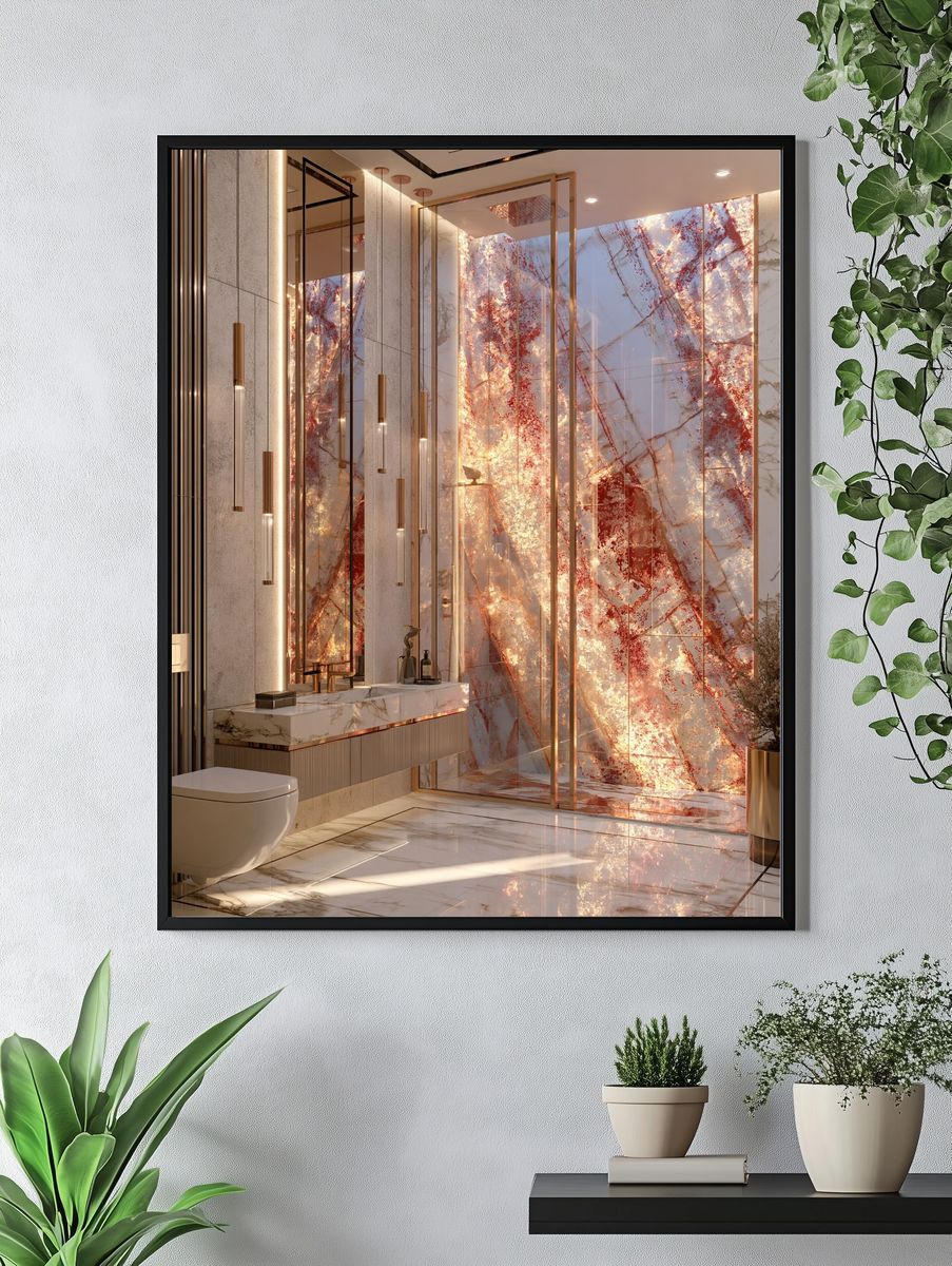 Luxury Marble Bathroom Interior Print. — room view 4
